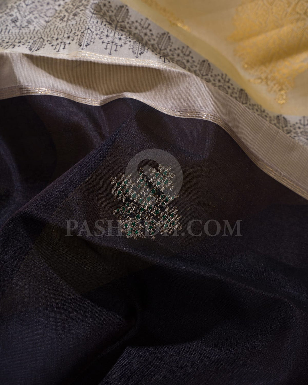 Black Semi Organza Kanjivaram Silk Saree-S1706(A)