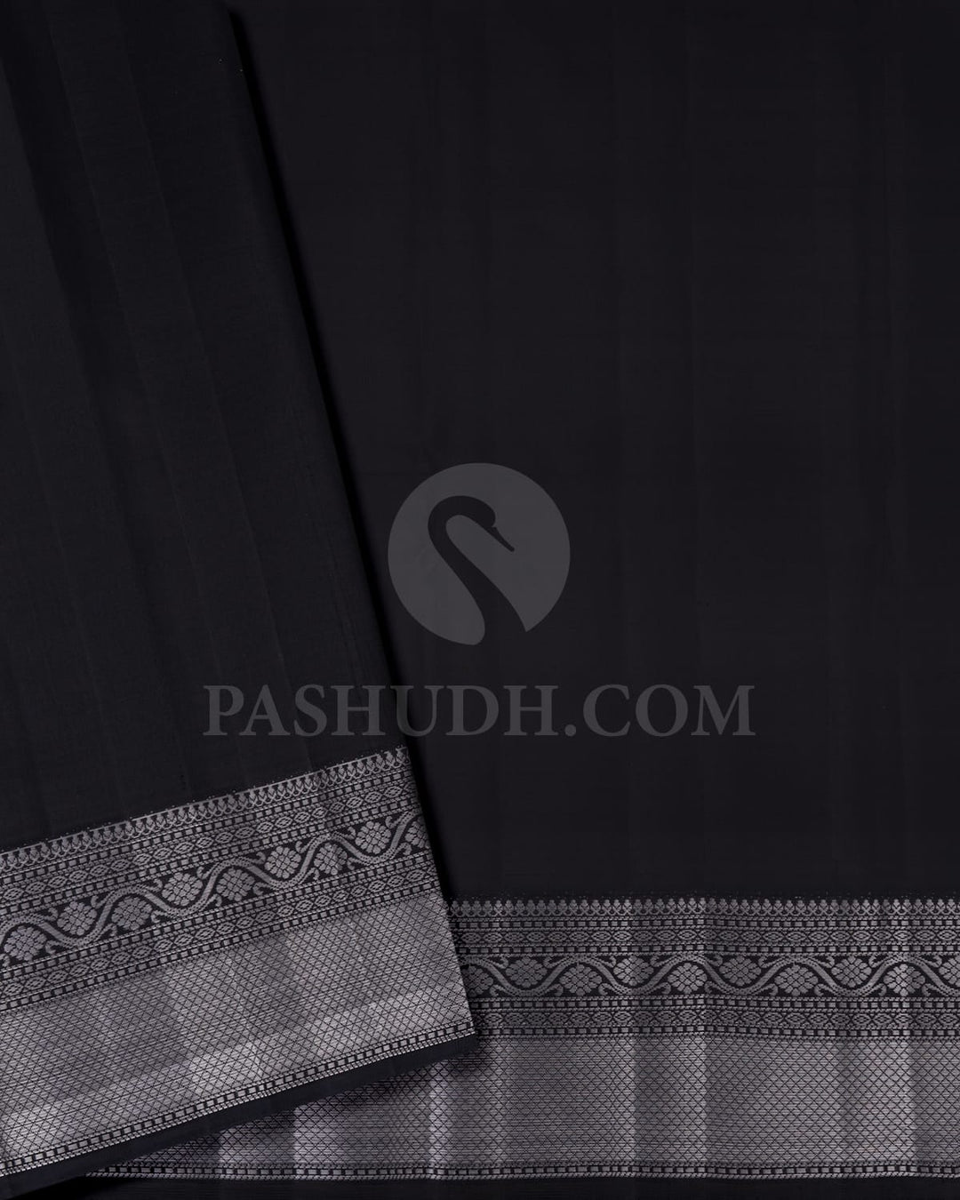 Grey And Black Kanjivaram Silk Saree-S1495(B)