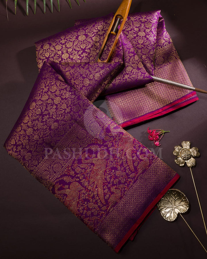 Violet Kanjivaram Silk Saree-S1710(A)
