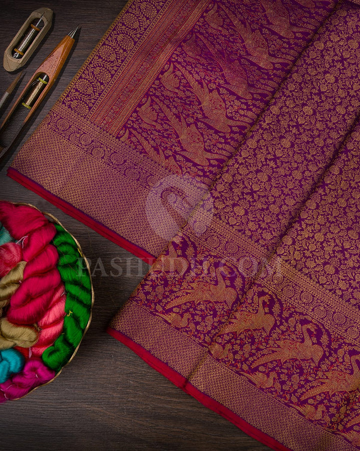 Violet Kanjivaram Silk Saree-S1710(A)
