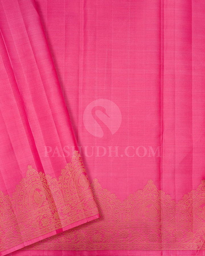 Watermelon Pink Kanjivaram Silk Saree-S1463(B)