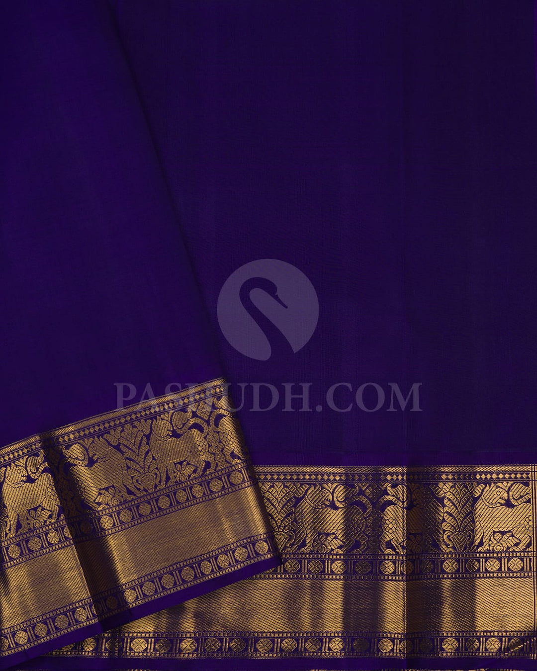 Rose Pink With Dark Blue Kanjivaram Silk Saree-SP395