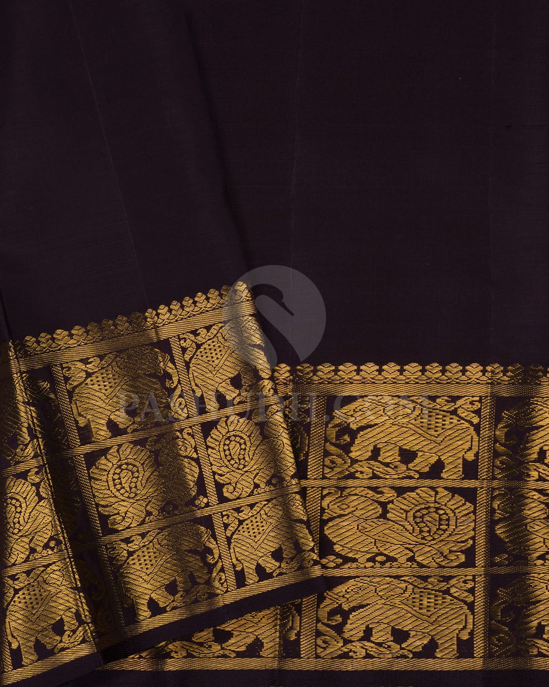 Powder Pink With Aubergine Kanjivaram Silk Saree-SP399