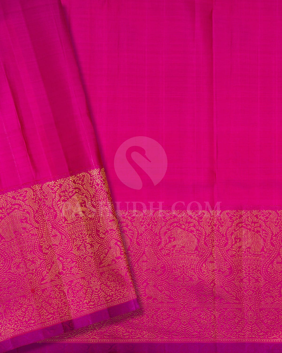 Navy Blue And Rani Pink Kanjivaram Silk Saree-S1705(A)