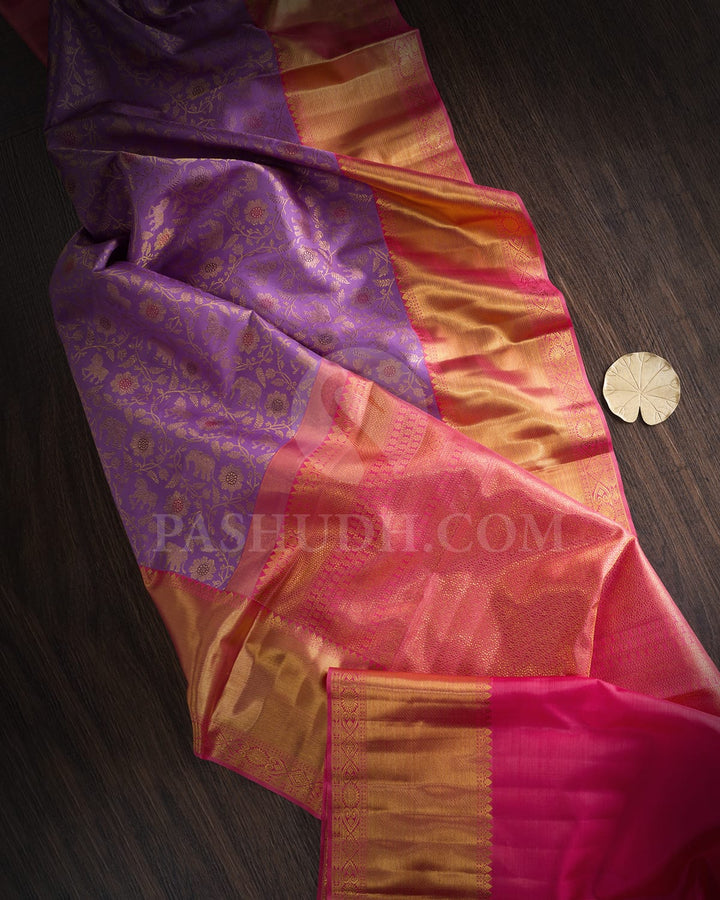 Lavender Bridal Vanasingaram Kanjivaram Silk Saree-S1715(A)