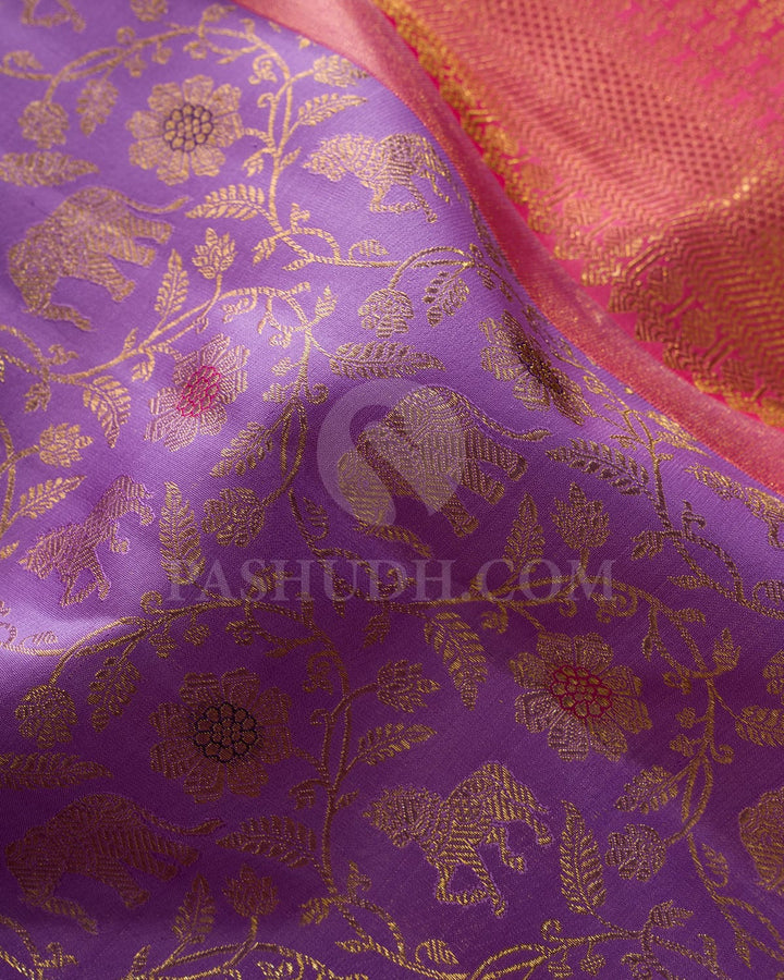 Lavender Bridal Vanasingaram Kanjivaram Silk Saree-S1715(A)