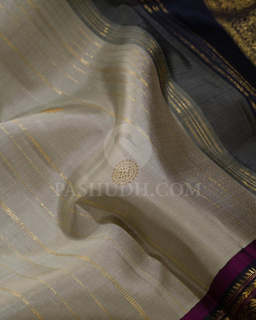 Grey With Violet Kanjivaram Silk Saree-S1712(A)