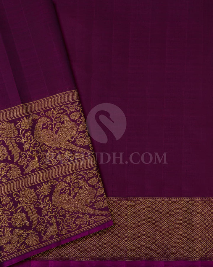 Grey With Purple Kanjivaram Silk Saree-S1653(B)