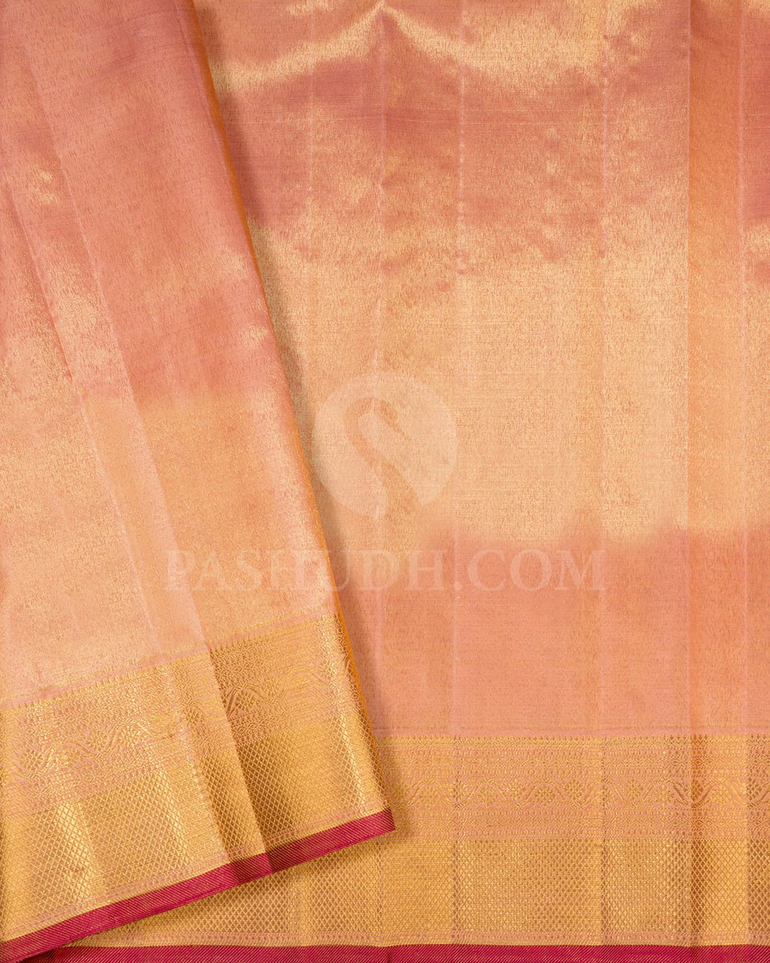 Sea Green With Peach Kanjivaram Silk Saree-S1364(E)