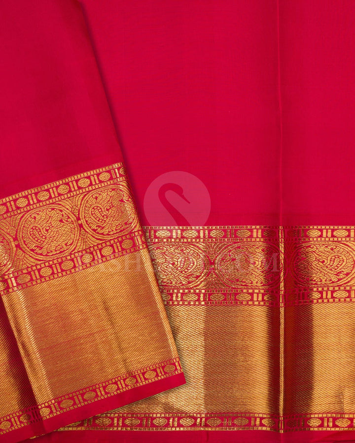Sky Blue With Red Kanjivaram Silk Saree-SP394
