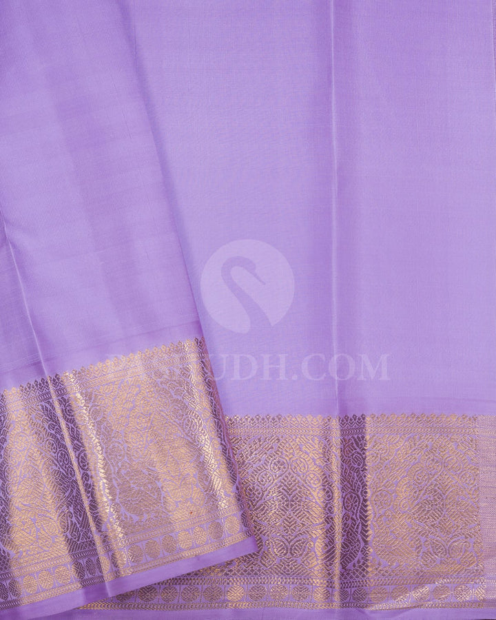 Maroon With Lavender Kanjivaram Silk Saree-SP396
