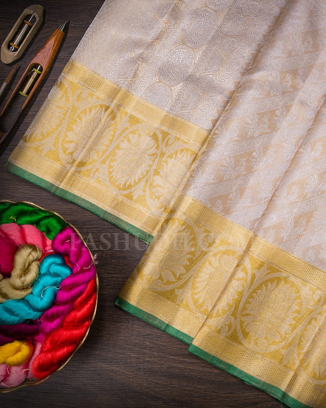 Gold Silver Tissue Kanjivaram Silk Saree-SP403