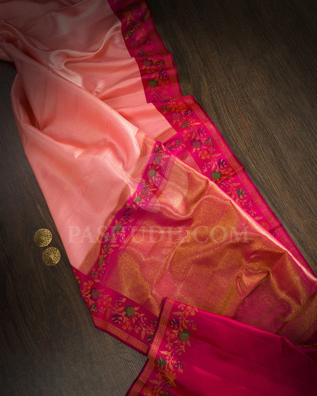 Candy Pink With Rani Pink Kanjivaram Silk Saree-S1692(B)