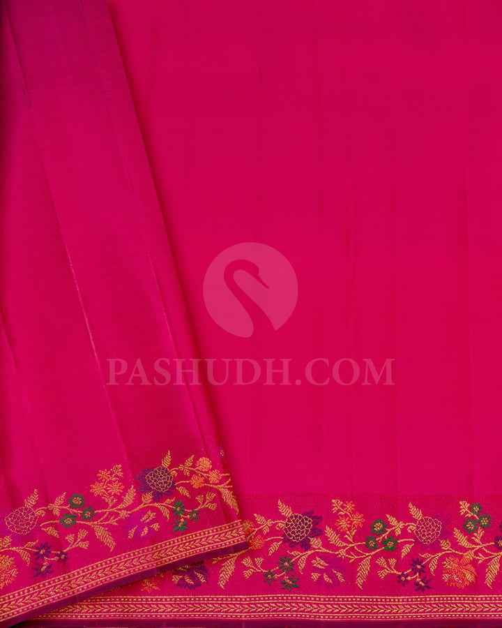 Candy Pink With Rani Pink Kanjivaram Silk Saree-S1692(B)