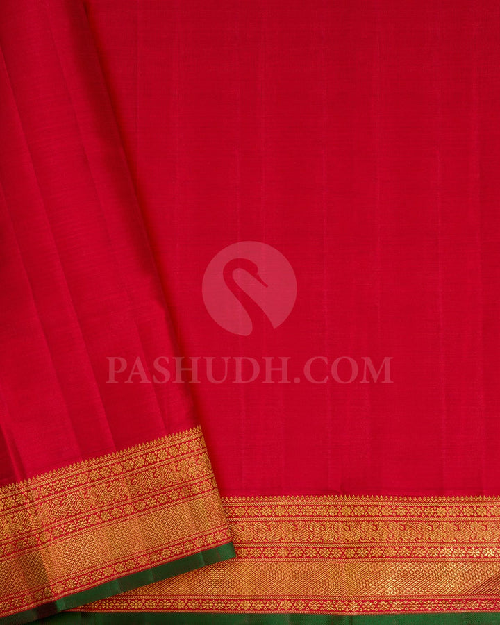 Bright Red Bridal Tissue Kanjivaram Silk Saree-S1738(A)