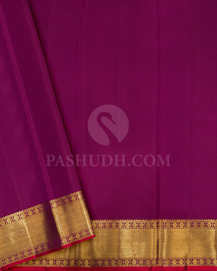 Lime Yellow With Magenta Kanjivaram Silk Saree-S1718(A)