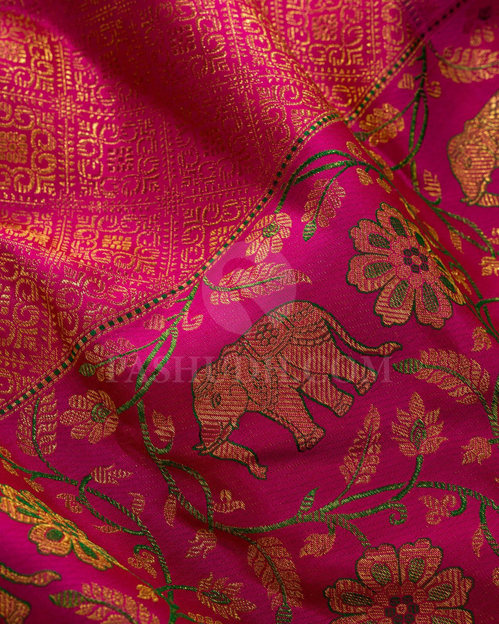 Rani Pink Bridal Kanjivaram Silk Saree-S1727(A)