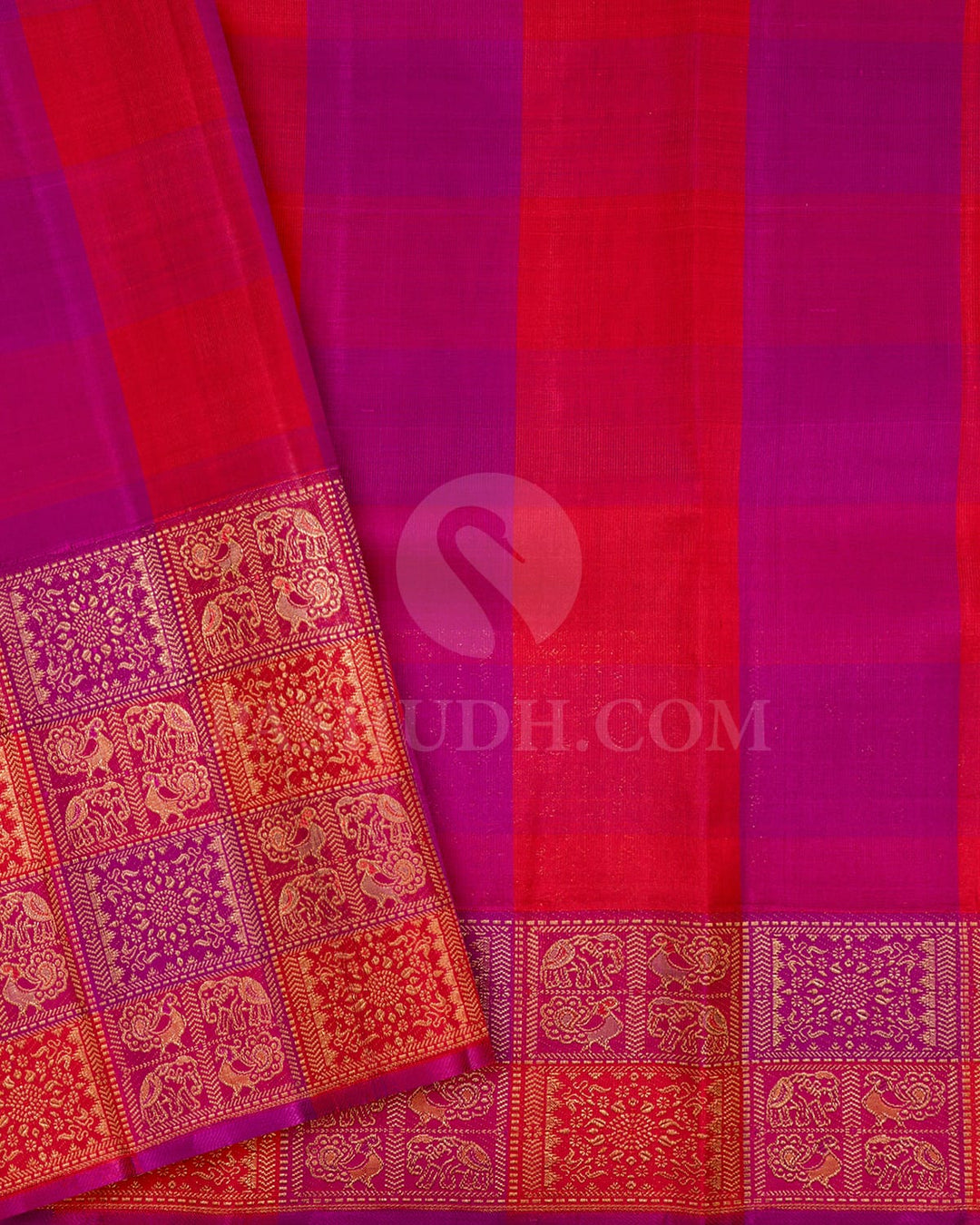 Antique Gold Tissue Shimmer With Multi Hued Kanjivaram Silk Saree-S1273(C)