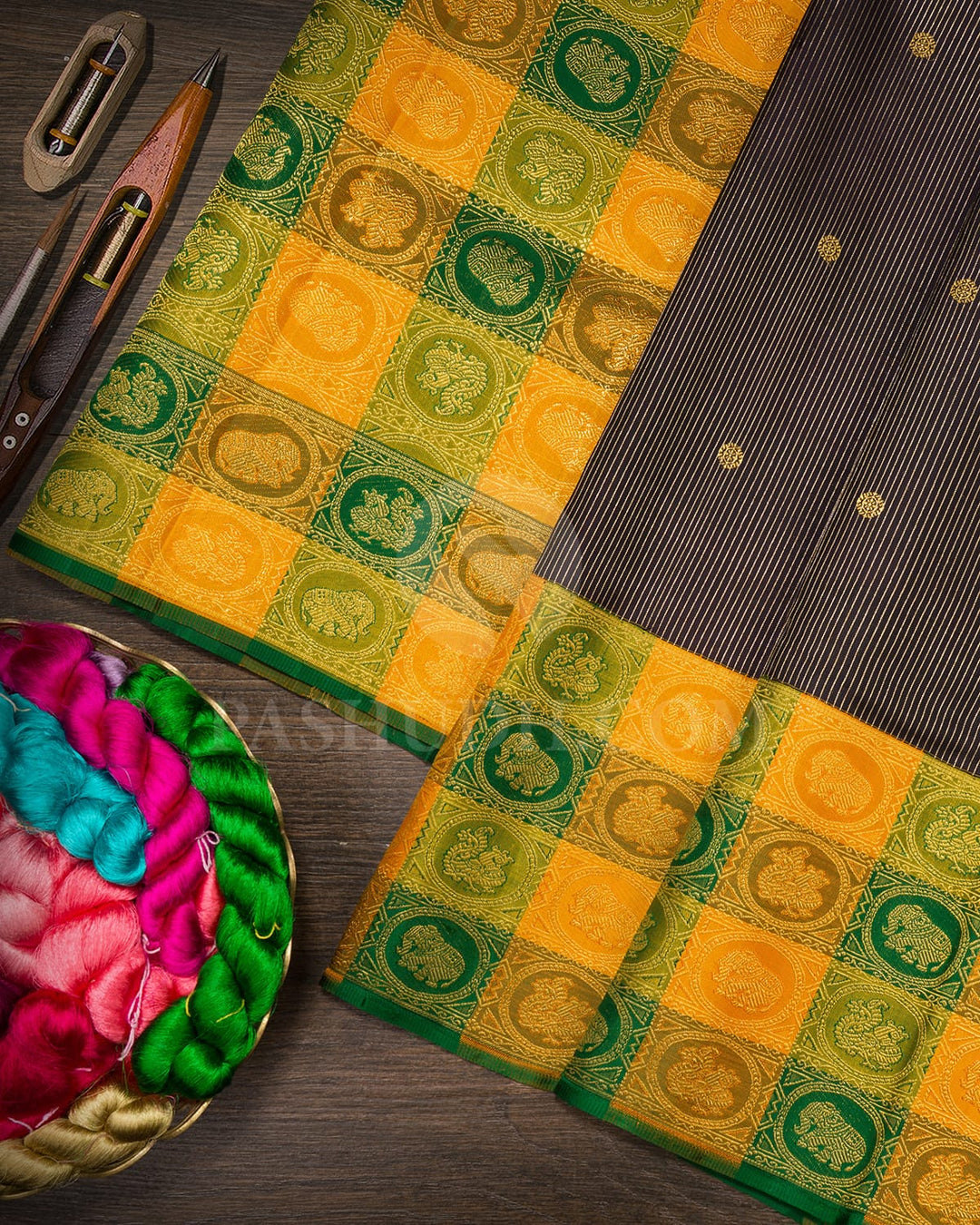 Aubergine Traditional Kanjivaram Silk Saree-S1619(B)
