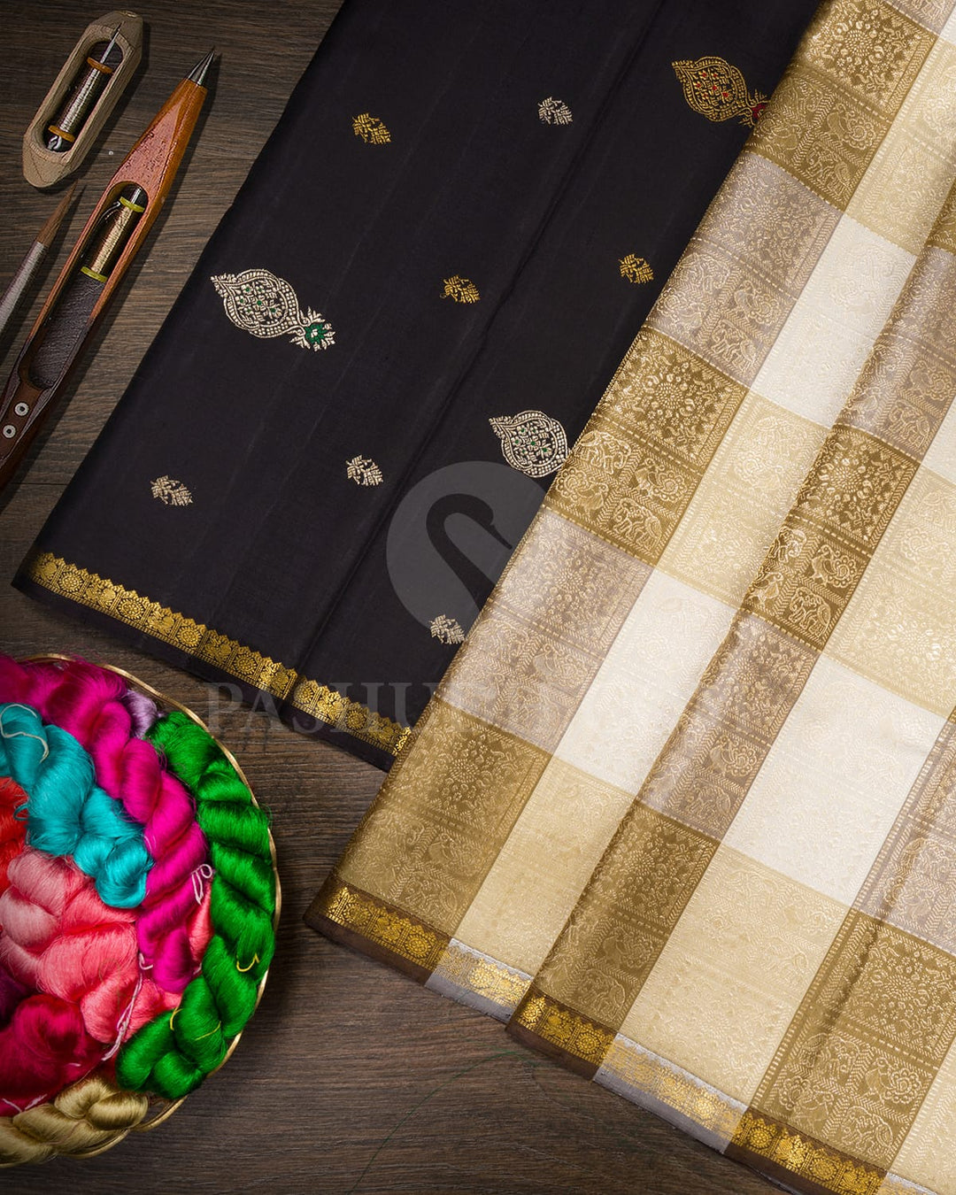 Multi Color Traditional Kanjivaram Silk Saree-S1683(B)