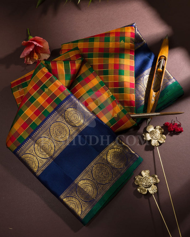 Multicolor Paalum Pazhamum Kanjivaram Silk Saree-S1725(A)