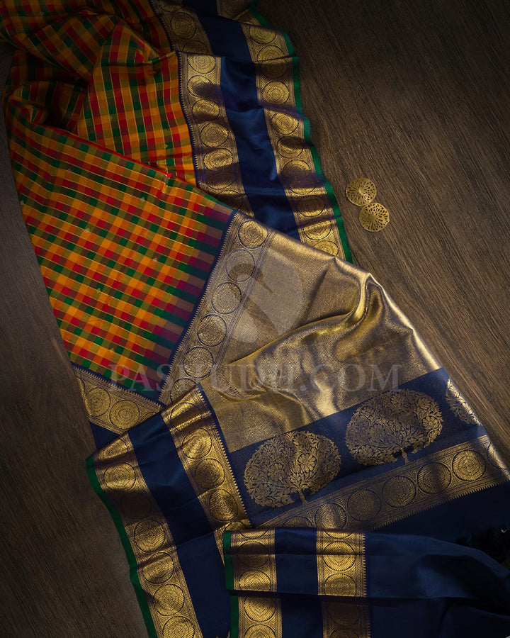 Multicolor Paalum Pazhamum Kanjivaram Silk Saree-S1725(A)