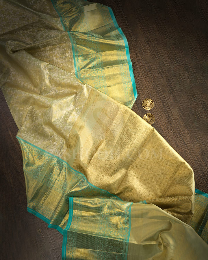 Pastel Green Tissue Kanjivaram Silk Saree-SP406
