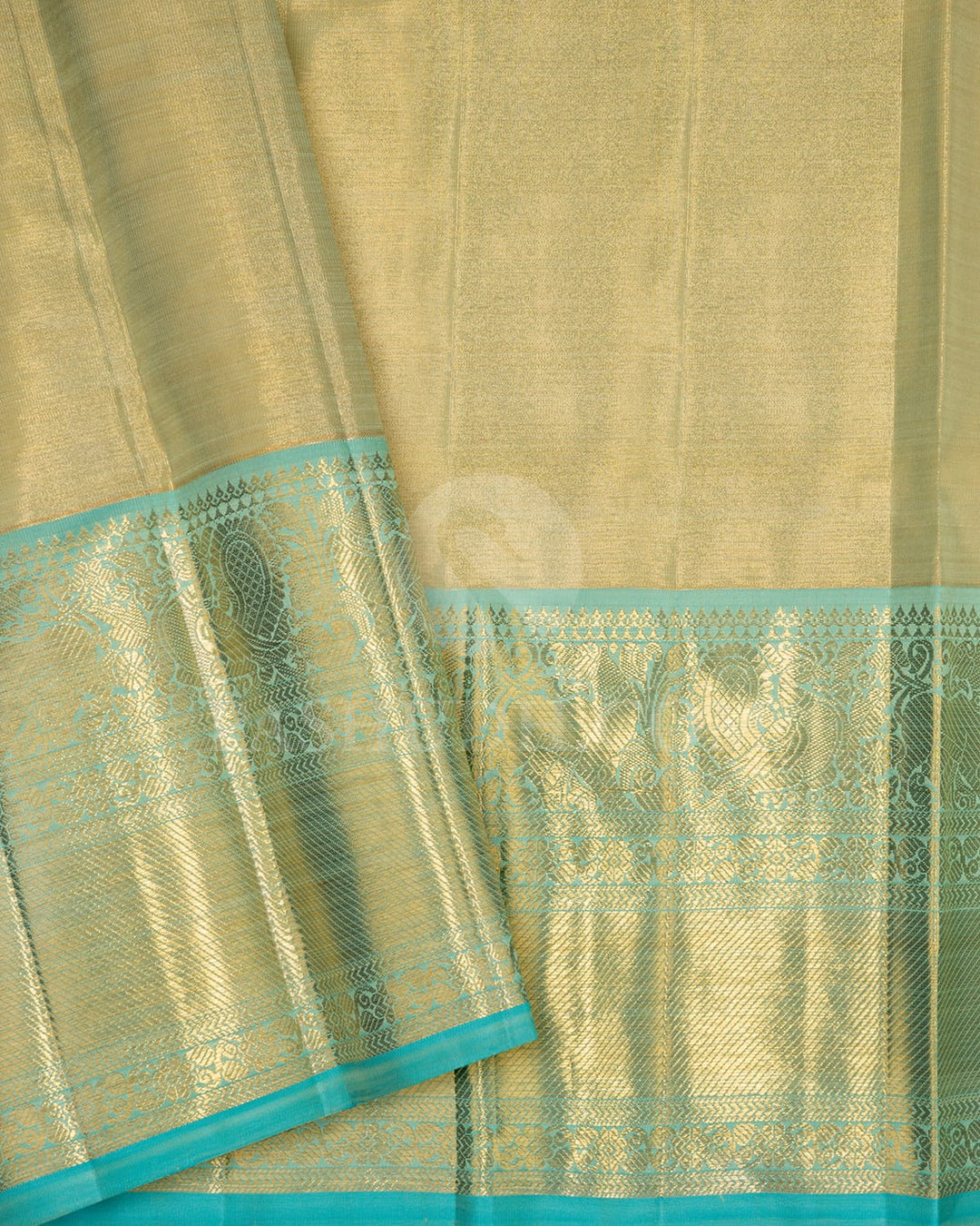 Pastel Green Tissue Kanjivaram Silk Saree-SP406