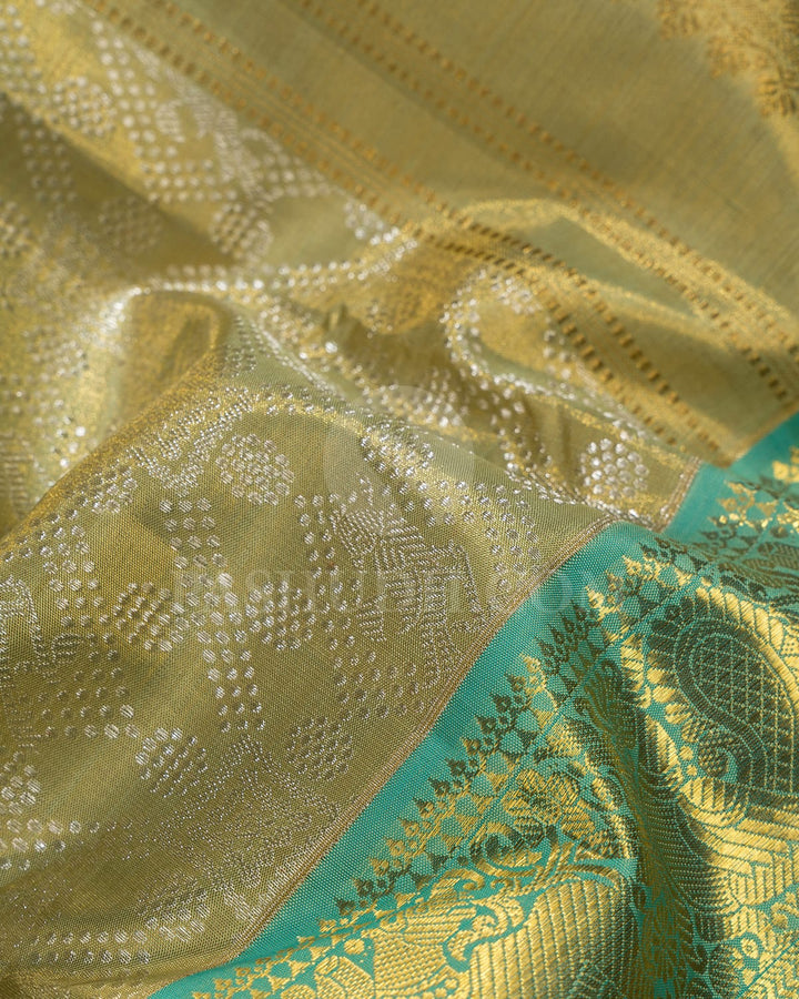 Pastel Green Tissue Kanjivaram Silk Saree-SP406