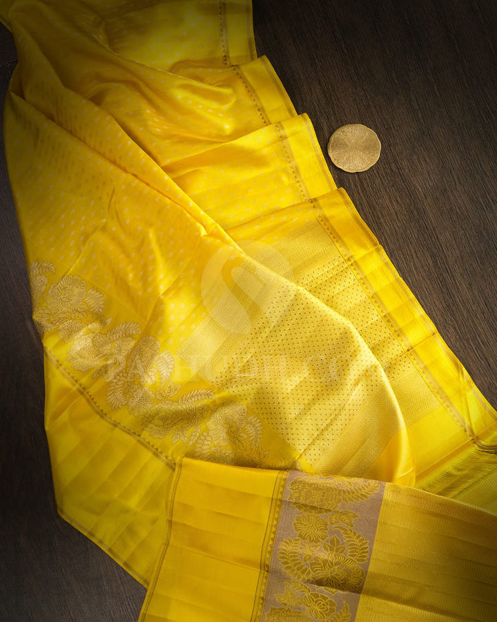 Bright Yellow Kanjivaram Silk Saree-D682(A)