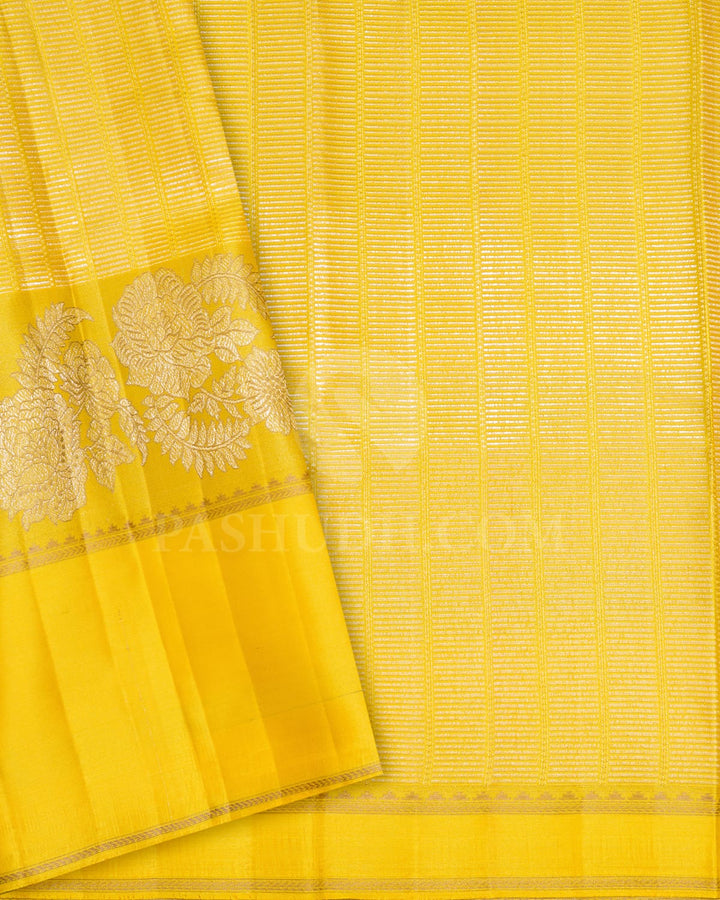 Bright Yellow Kanjivaram Silk Saree-D682(A)