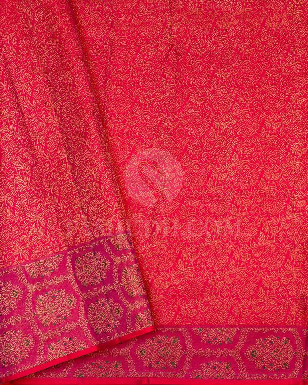 Pinkish Red And Rani Pink Kanjivaram Silk Saree-D683(A)