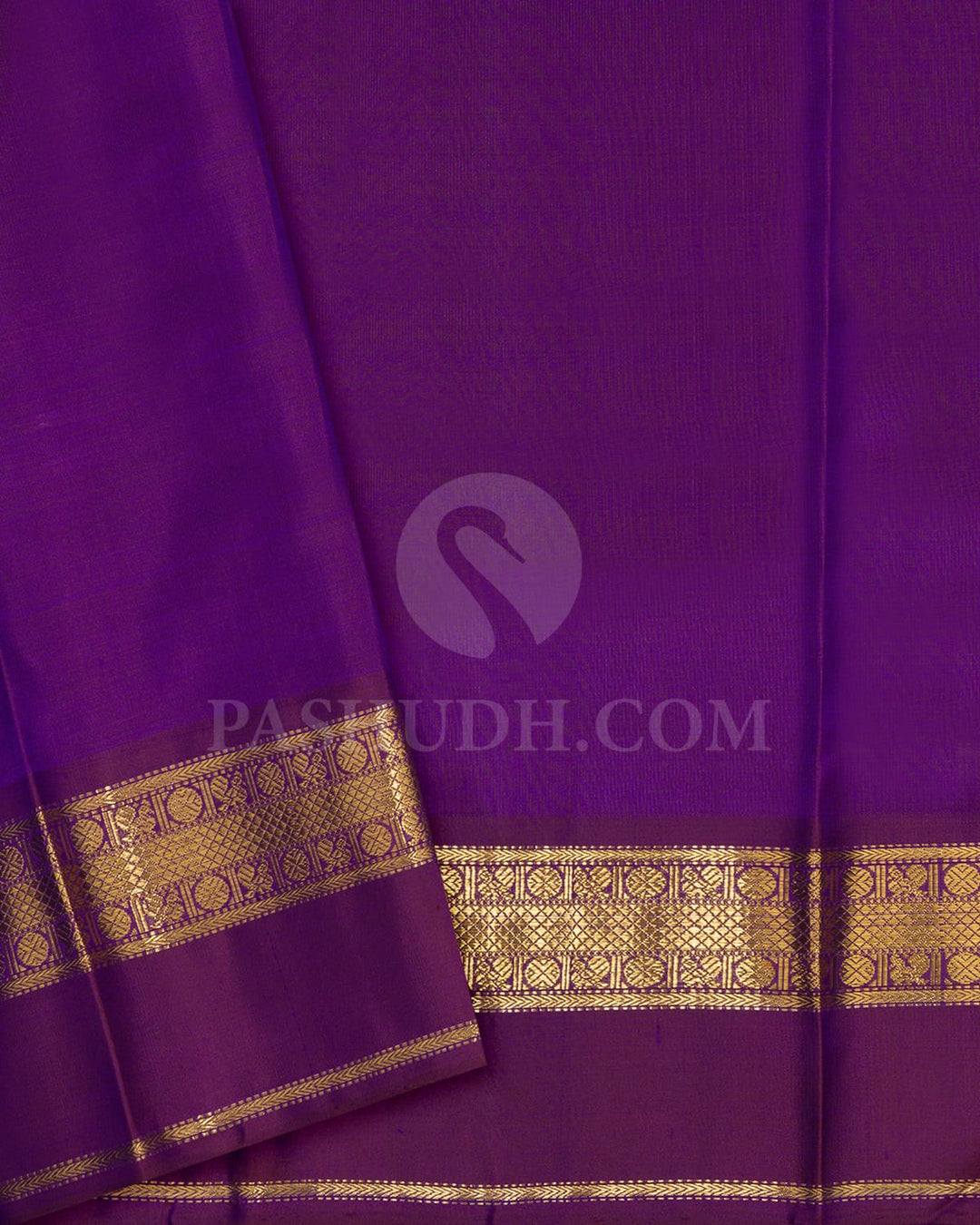 Voilet With Brown Pure Zari Kanjivaram Silk Saree-SP407