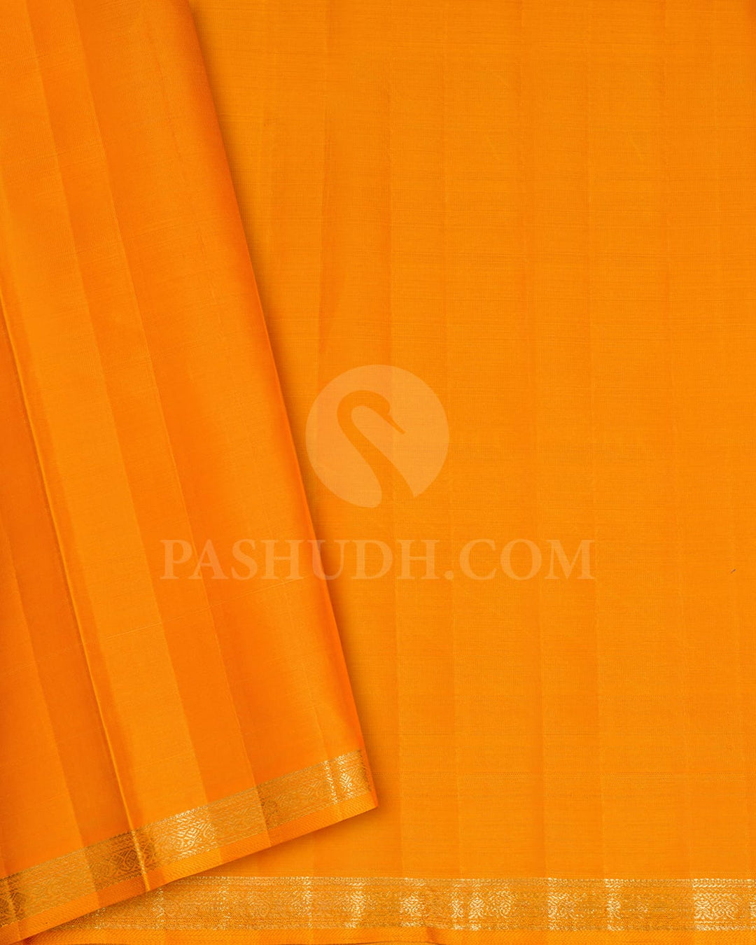 Orange Jamdani Pure Zari Kanjivaram Silk Saree-P216(A)