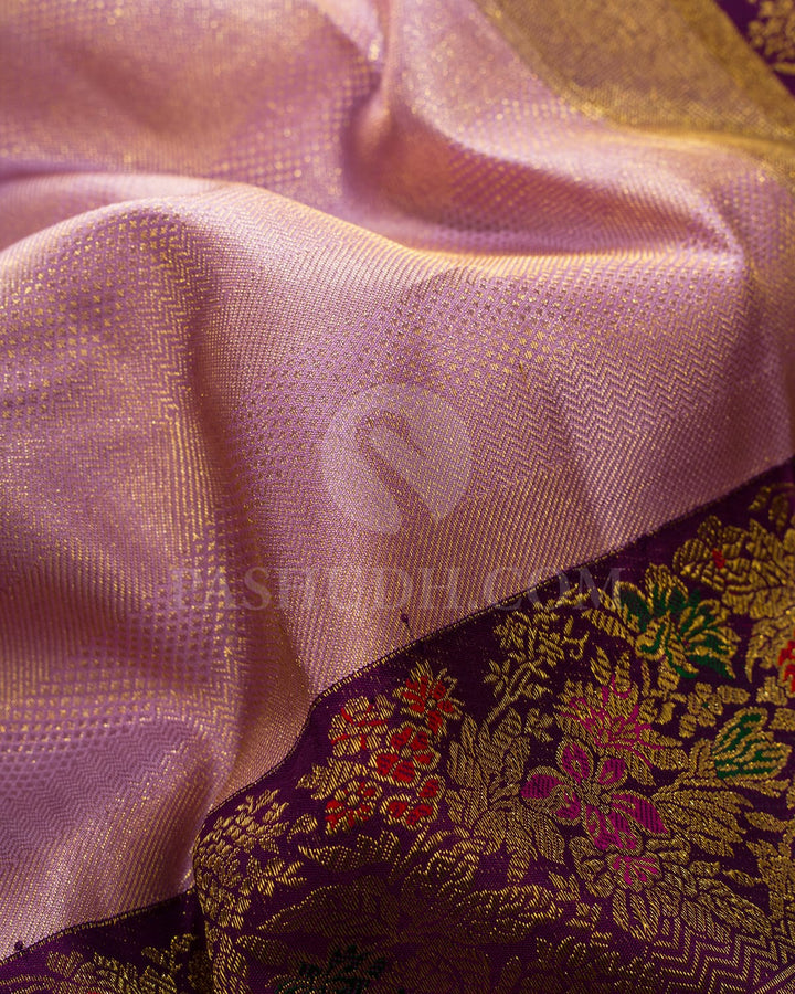 Lavender With Violet Kanjivaram Silk Saree-S1637(C)