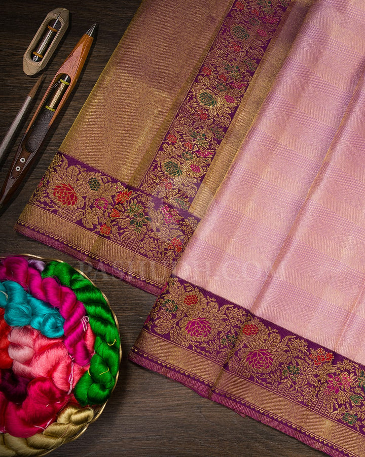 Lavender With Violet Kanjivaram Silk Saree-S1637(C)