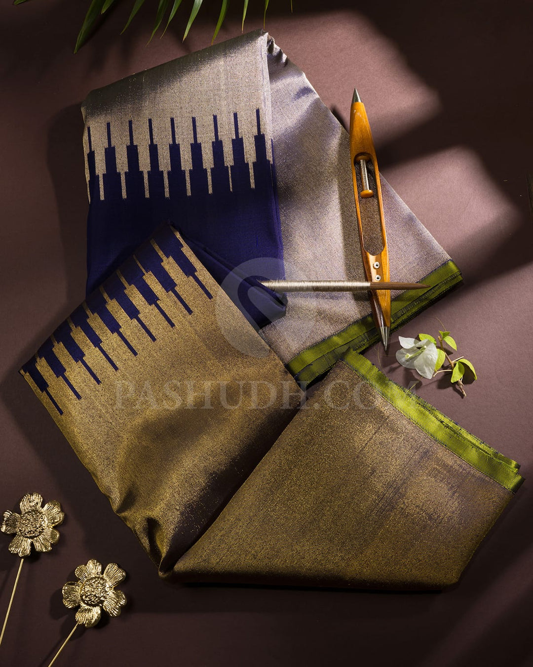 Navy Blue Paithani With Temple Border Kanjivaram Silk Saree-S1719(A)
