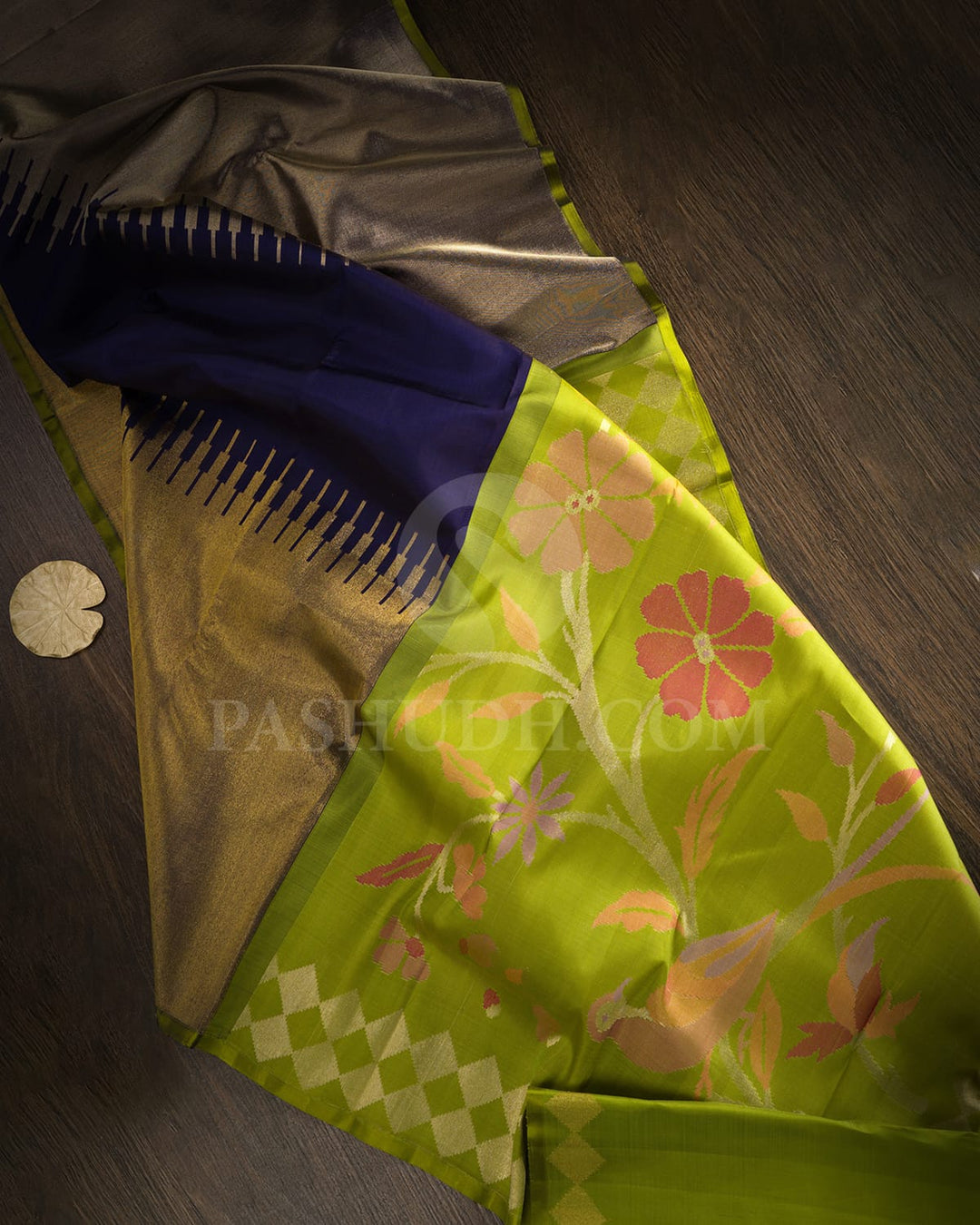 Navy Blue Paithani With Temple Border Kanjivaram Silk Saree-S1719(A)