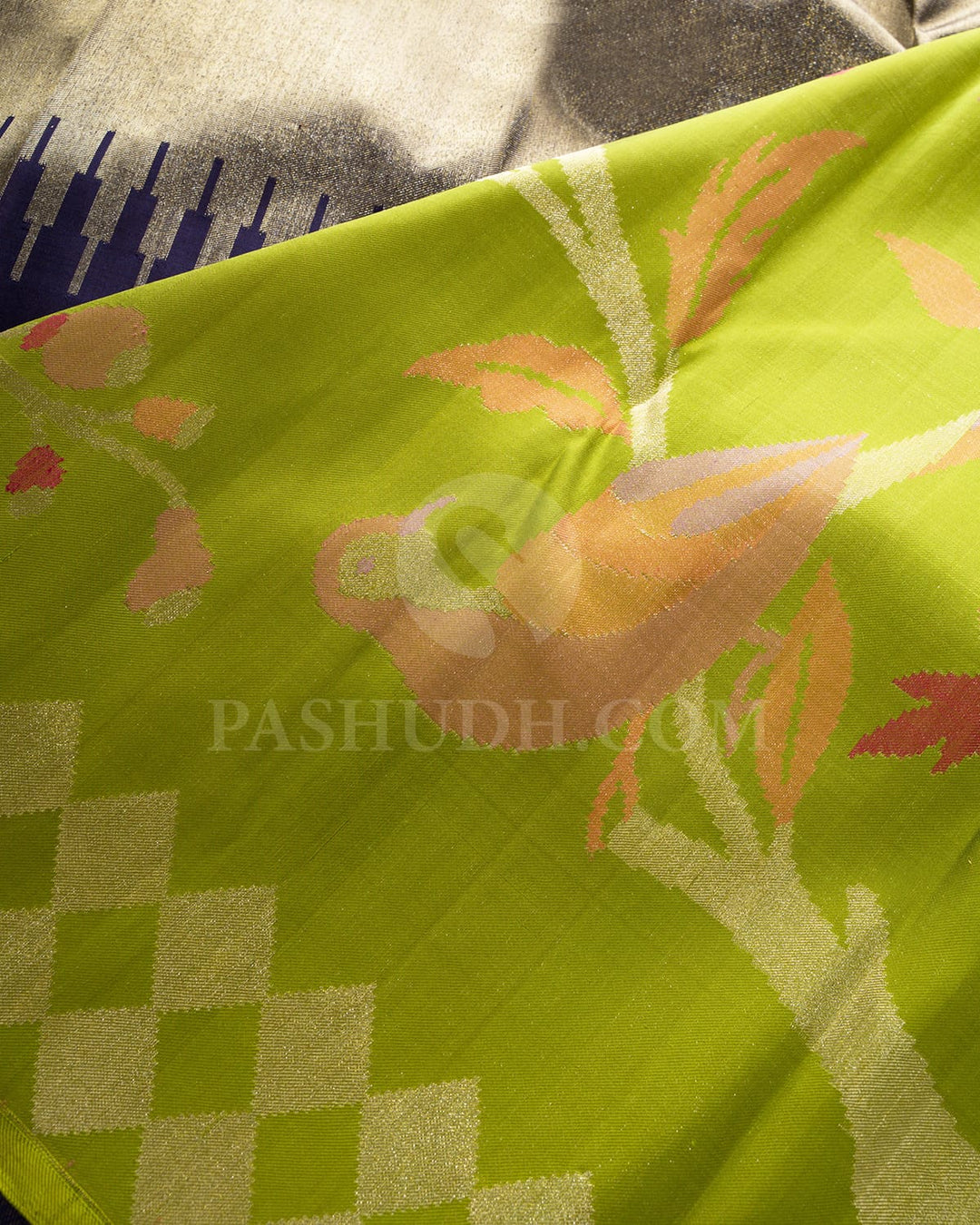 Navy Blue Paithani With Temple Border Kanjivaram Silk Saree-S1719(A)