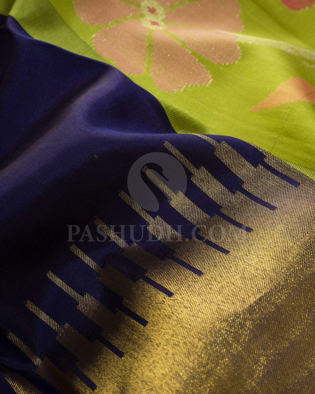 Navy Blue Paithani With Temple Border Kanjivaram Silk Saree-S1719(A)