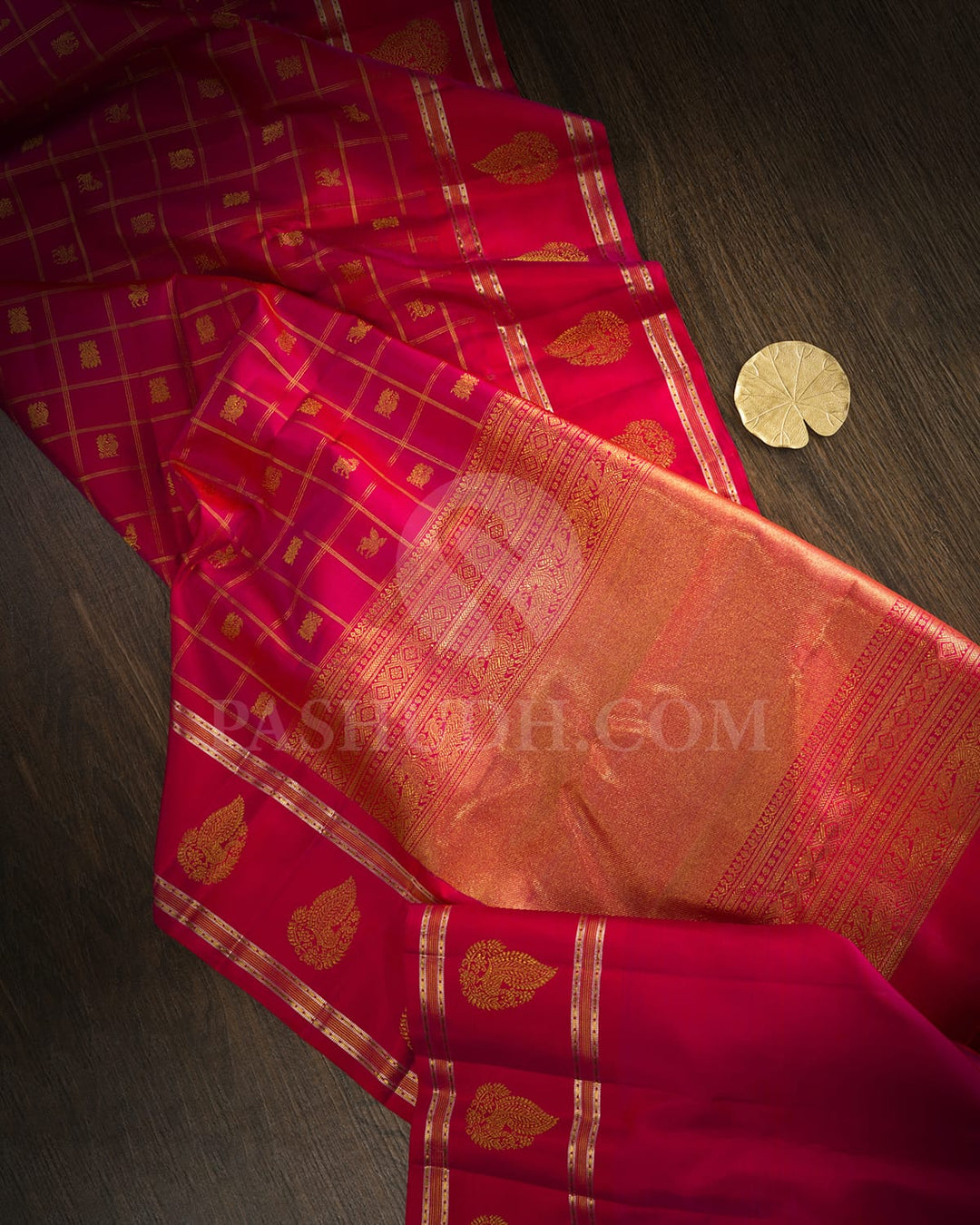 Ruby Pink Kanjivaram Silk Saree-S1622(C)