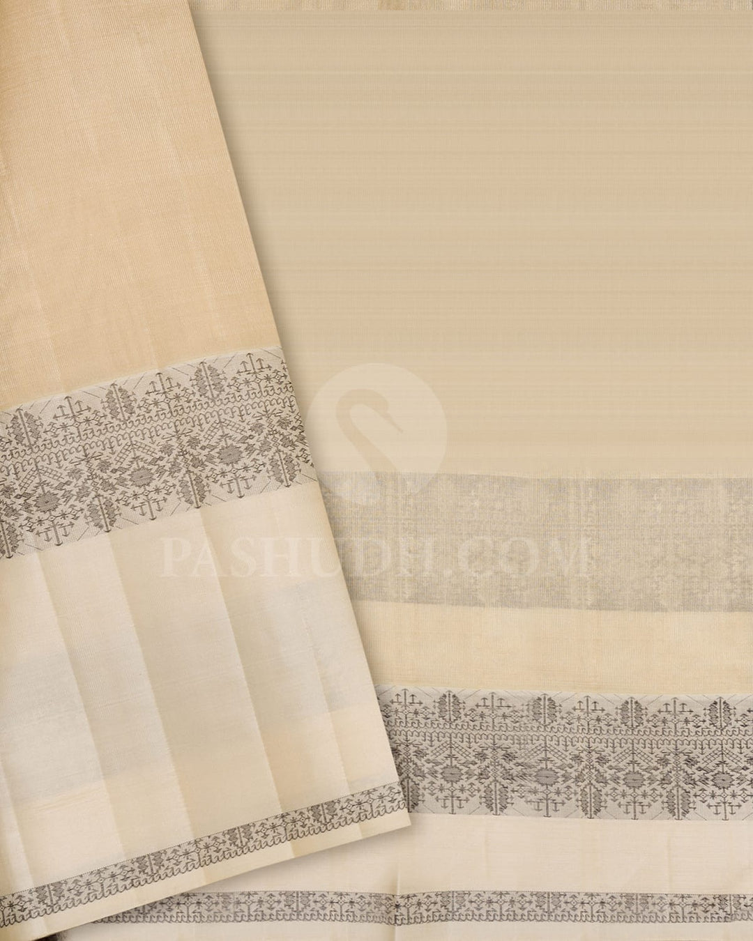 Olive Green With Ivory Semi Organza Kanjivaram Silk Saree-S1706(B)