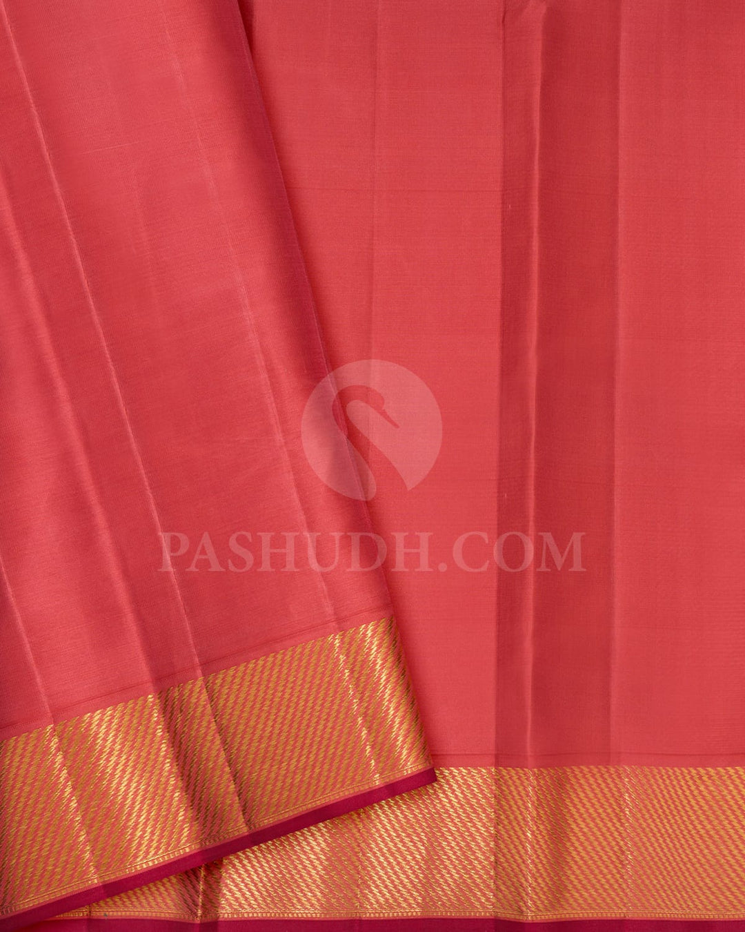 Peach And Punch Pink Kanjivaram Silk Saree-DJ442(C)