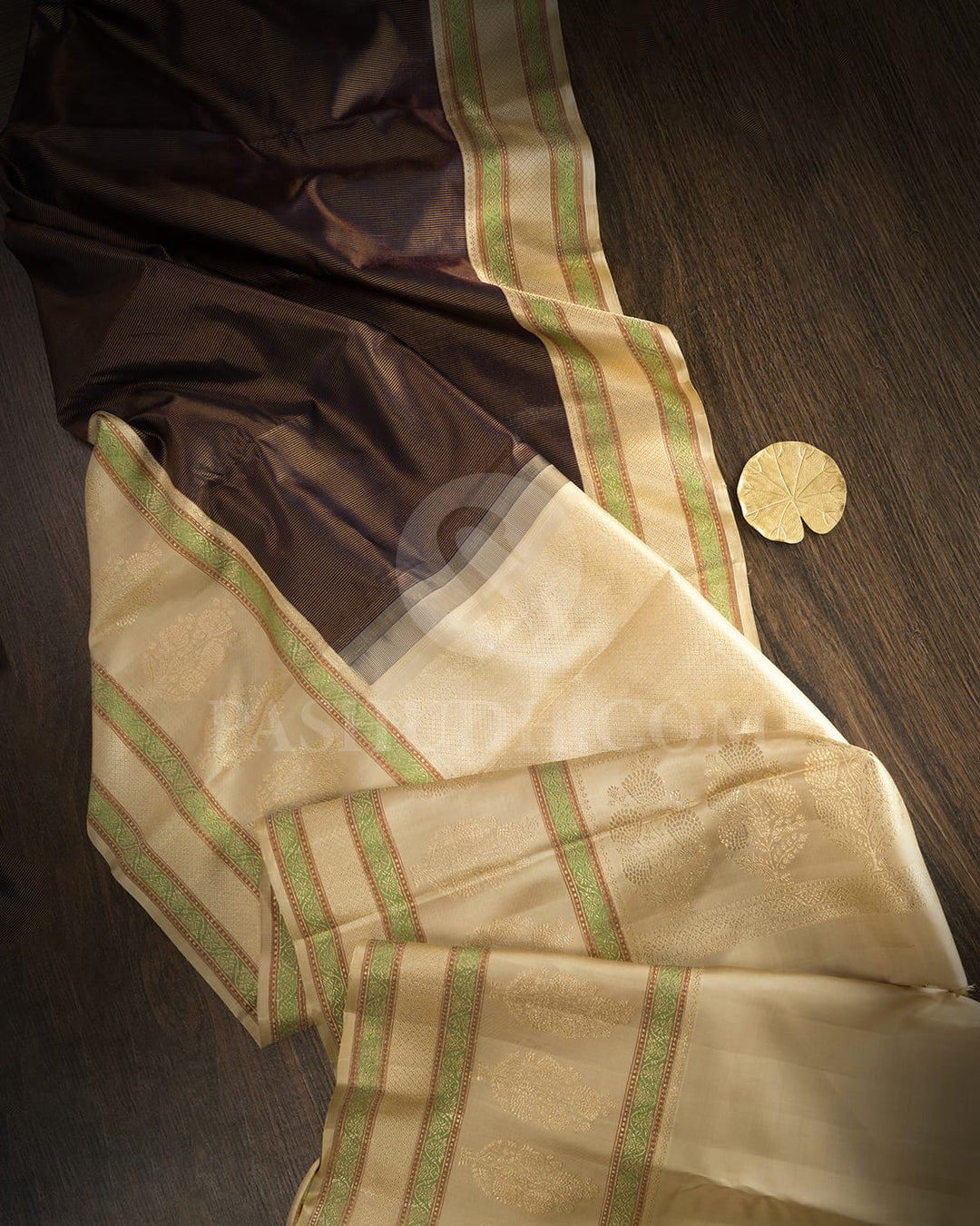 Black With lvory Kanjivaram Silk Saree-S1195(E)