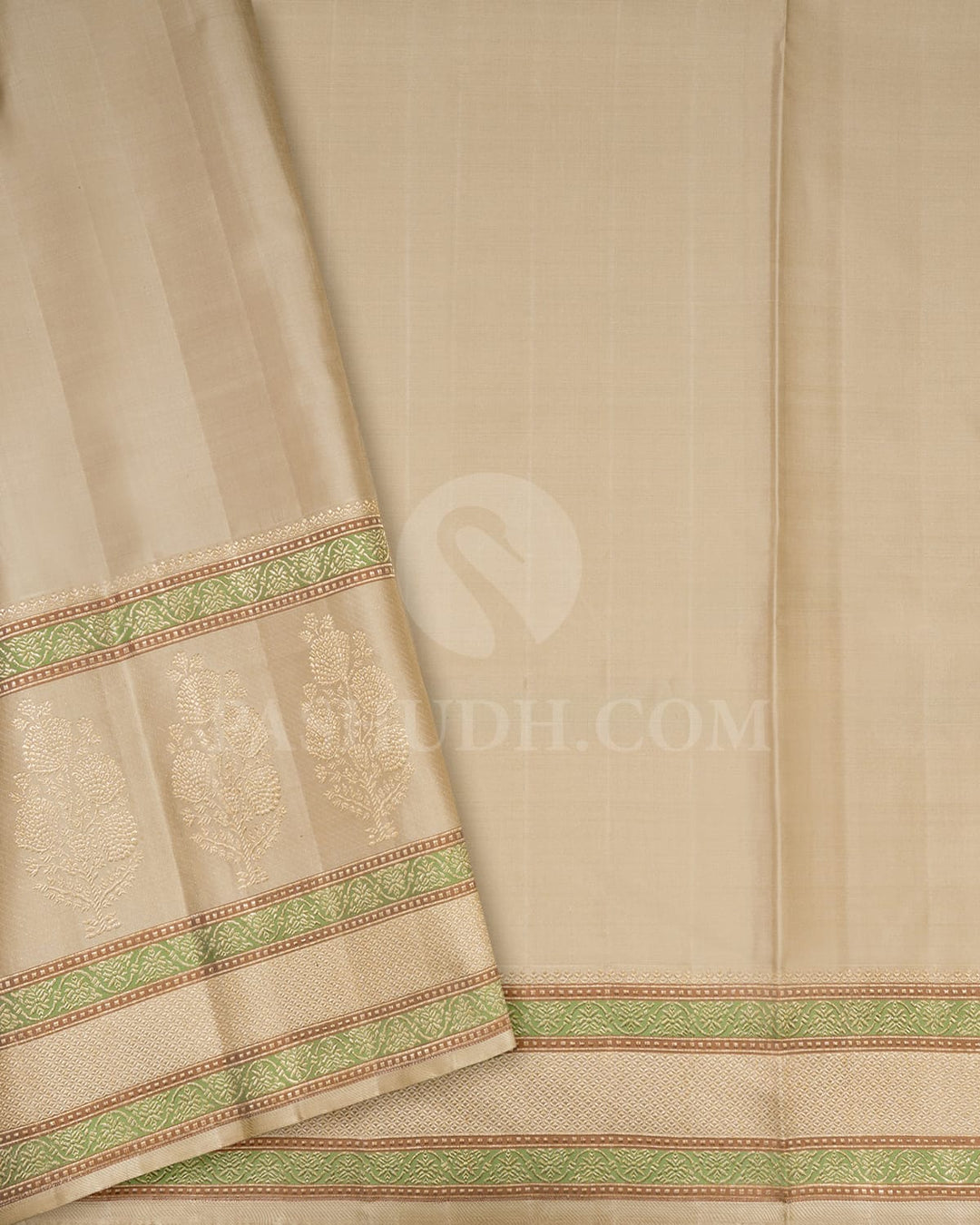 Black With lvory Kanjivaram Silk Saree-S1195(E)