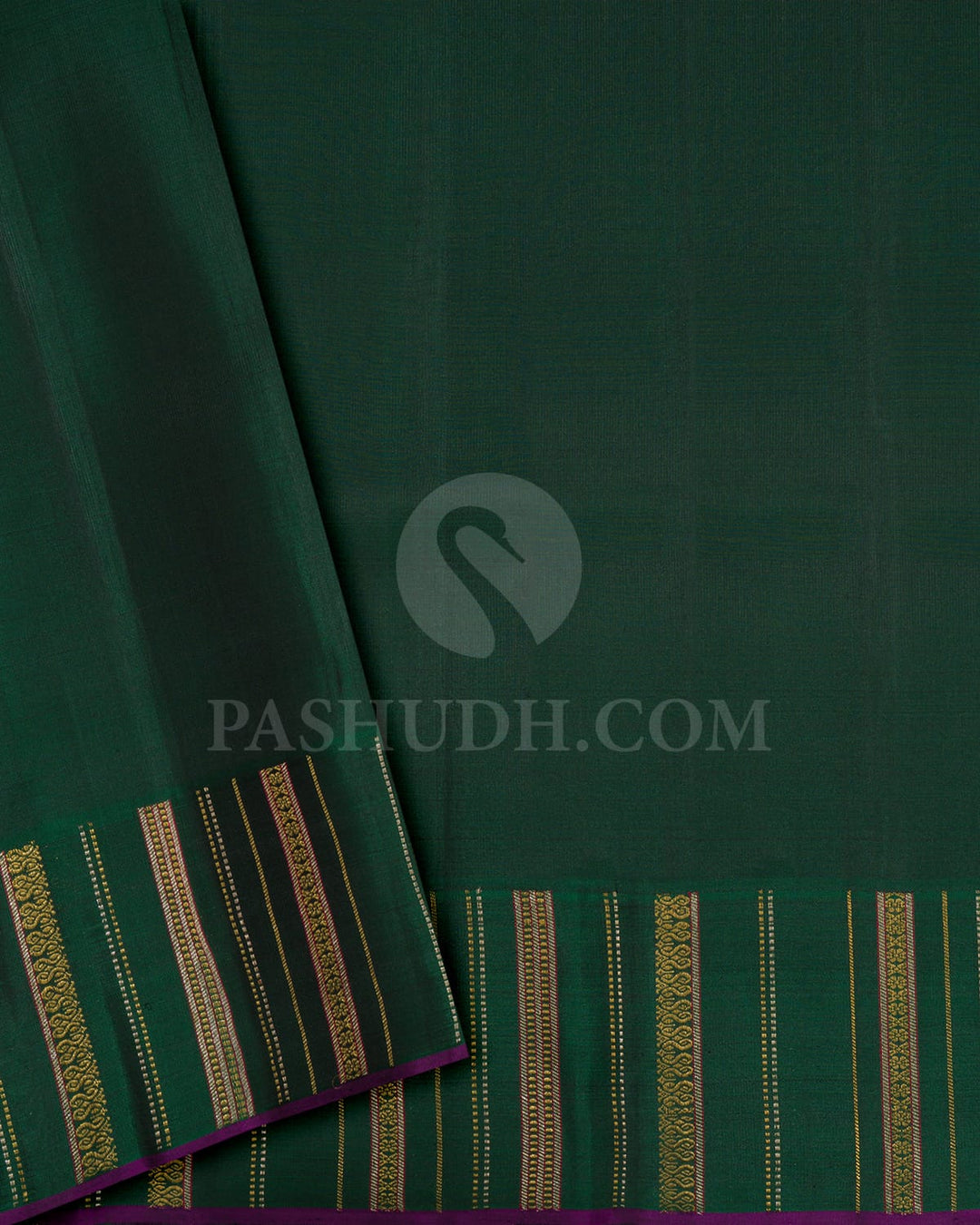 Mango Yellow With Bottle Green Kanjivaram Silk Saree-S1449(E)