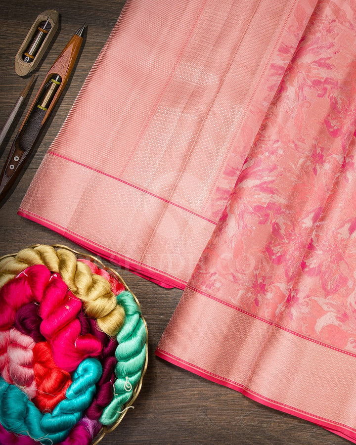 Pastel Shades Of Pink Kanjivaram Silk Saree-DJ355(O)