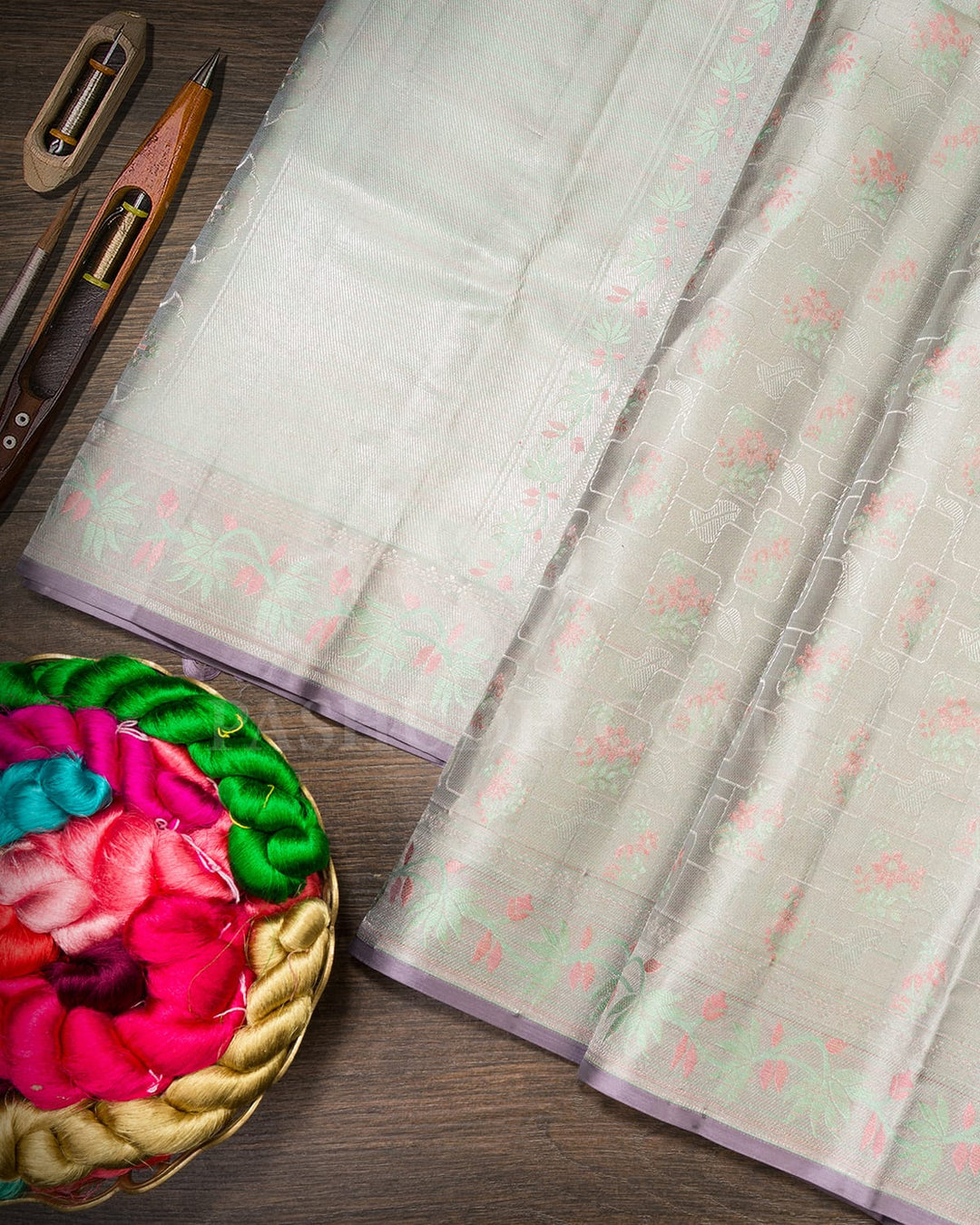 Laurel Green Kanjivaram Silk Saree-DJ401(D)