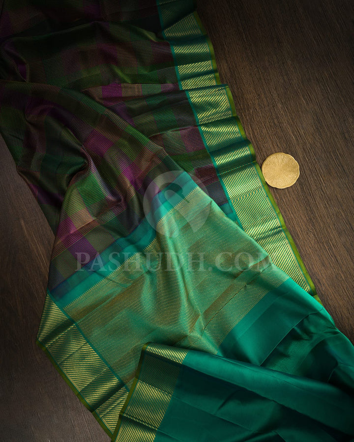 Multi Shades Kanjivaram Silk Saree-DJ442(B)