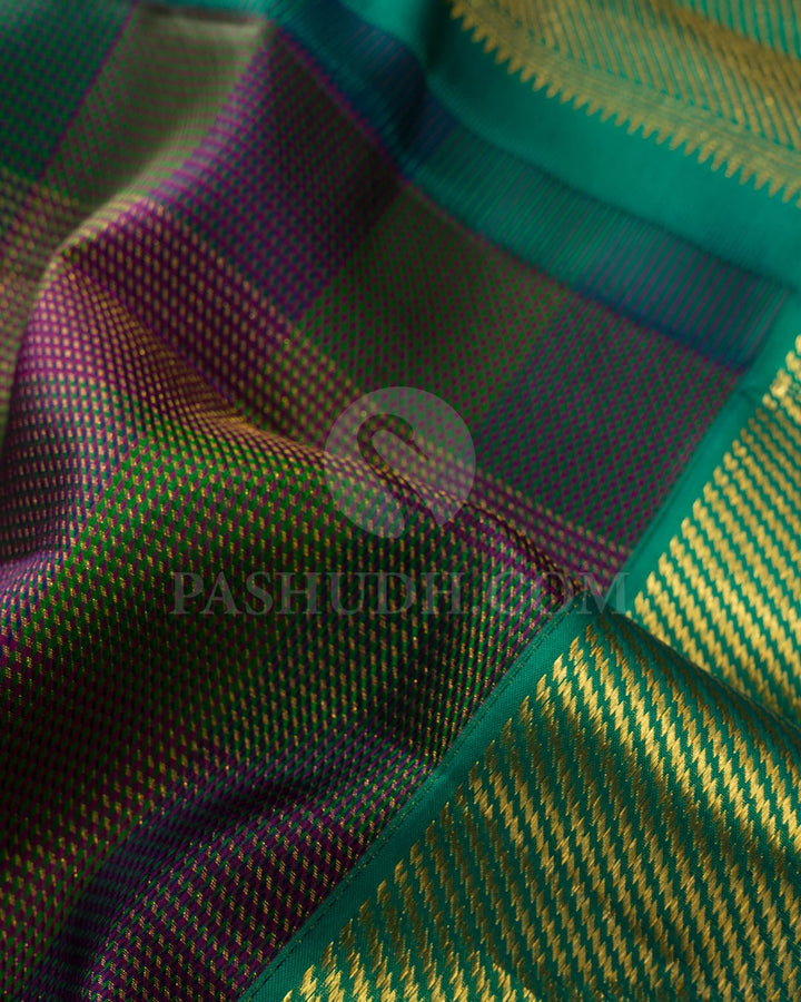 Multi Shades Kanjivaram Silk Saree-DJ442(B)